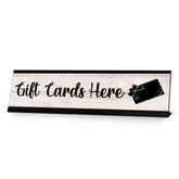 Signs ByLITA Gift Cards Here Graphic Black Frame, Desk Sign (2x8")