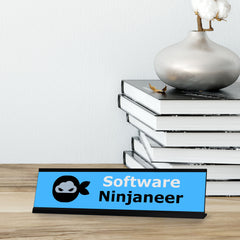 Software Ninjaneer, Black Frame, Desk Sign (2x8“)