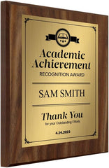 Signs ByLITA Customizable Academic Achievement Award Wooden Plaque Award with Easel Stand, Engraved Gift for winners of awards, certificates and achievements…