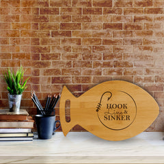 Designs ByLITA Hook Line and Sinker 14 x 8.5" Fish Shape Cutting Board | Kitchen Chopping Board
