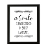 A Smile Is Understood In Every Language, Framed Wall Art, Home Décor Prints