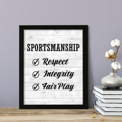 Signs ByLITA Sportsmanship: Respect, Integrity, Fair Play, Framed Print Inspirational - Wall Art Collection - Elevate Your Space with Timeless Beauty and Inspiring Designs Wall Art
