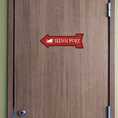 Arrow Shape Plus Sleigh Port 12x4" Wall or Door Sign | Christmas Holiday Decoration