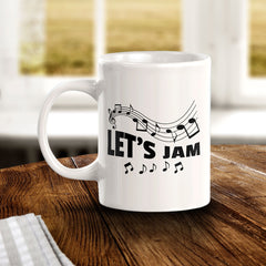 Let's Jam 11oz Plastic or Ceramic Mug | Novelty Cup for Musicians