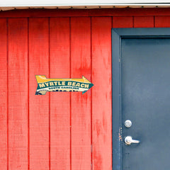 Arrow Shape Plus Myrtle Beach, South Carolina 12x4" Wall or Door Sign | Stylish Famous US Beach Souvenirs