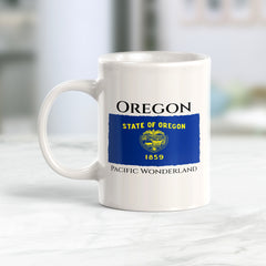 Designs ByLITA Oregon: Pacific Wonderland 11oz Plastic or Ceramic Coffee Mug| States Flag Collection Mug