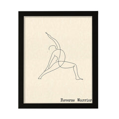 Reverse Warrior, FRAMED Print Yoga Wall Art