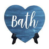 Signs ByLITA Heart Bath, Wood Color, Table Sign (6"x5")