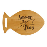 Designs ByLITA Savor The Seas 14 x 8.5" Fish Shape Cutting Board | Kitchen Chopping Board