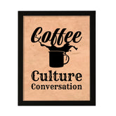 Designs ByLITA Coffee, Culture, Conversation, Wall Print Art | Sarcastic Home Decor