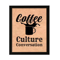 Designs ByLITA Coffee, Culture, Conversation, Wall Print Art | Sarcastic Home Decor