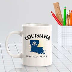 Designs ByLITA Louisiana: Sportsman's Paradise 11oz Plastic or Ceramic Coffee Mug | State Pride Collection