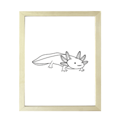Designs ByLITA Axolotl Outlined version, Wall Print Animals Art | Family Presents | Bedroom | Stylish Kindergarten Decor