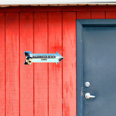 Arrow Shape Plus Clearwater Beach, Florida 12x4" Wall or Door Sign | Stylish Famous US Beach Souvenirs