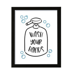 Wash Your Hands, Bathroom Framed Wall Art, Home Décor Prints