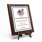 Thank You For Your Service Military and First Responders Customizable Award Plaque |Easel Mount Option | Patriotic Recognition of Achievement and Service Personalizable Plaques