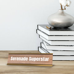 Serenade Superstar Gold Frame Desk Sign (2x8") | Novelty Workplace and Home Office Decoration For Him