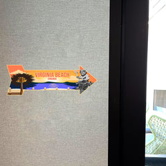 Arrow Shape Plus Virginia Beach, Virginia 12x4" Wall or Door Sign | Stylish Famous US Beach Souvenirs