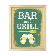 Designs ByLITA Bar And Grill, Framed Wall Art Print | Funny Home Decor