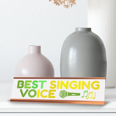 Signs ByLITA Best Singing Voice Award, Gold Frame, Desk Sign (2x8")