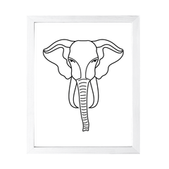 Designs ByLITA Elephant Outlined version, Wall Print Animals Art | Family Presents | Bedroom | Stylish Kindergarten Decor