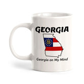 Designs ByLITA Georgia: Georgia on My Mind 11oz Plastic or Ceramic Coffee Mug | State Pride Collection