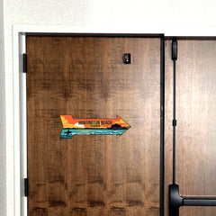 Arrow Shape Plus Huntington Beach, California 12x4" Wall or Door Sign | Stylish Famous US Beach Souvenirs