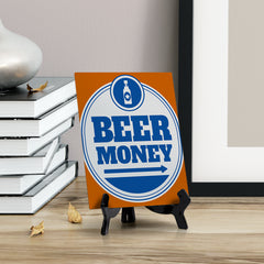 Signs ByLITA Beer Money (Right Arrow) Table Sign with Acrylic Stand (6x8“)