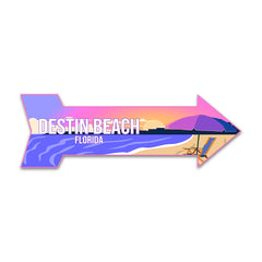 Arrow Shape Plus Destin Beach, Florida 12x4" Wall or Door Sign | Stylish Famous US Beach Souvenirs