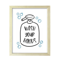 Wash Your Hands, Bathroom Framed Wall Art, Home Décor Prints