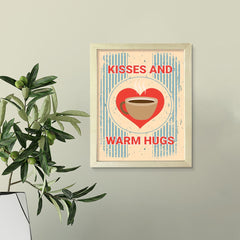 Signs ByLITA Kisses and Warm Hugs, UNFRAMED Print Inspirational Wall Art