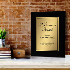 Signs ByLITA Customizable Achievement Award Wooden Plaque with Easel Stand, Engraved Gift for Students, Employees, Special Achievement and Corporate Awards