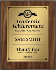 Signs ByLITA Customizable Academic Achievement Award Wooden Plaque Award with Easel Stand, Engraved Gift for winners of awards, certificates and achievements…