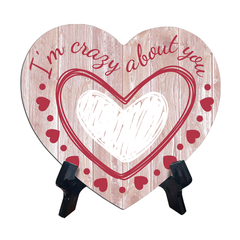 Loving Anniversary Heart Table Sign with Acrylic Stand Premium Sublimated Hardboard | Elegant Design