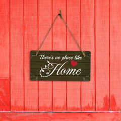 There's No Place Like Home 10x5 Hanging Plus Wall or Door Sign | Family Home Decor
