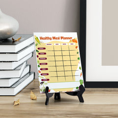 Healthy Meal Planner Dry Wipe Liquid Chalk Table Sign (6x8") Office And Home Reminders | Personal Schedule | No Pen Included