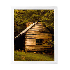 Secluded Country Cabin, Framed Print Sign Easy Installation | Forest and Trees | Stylish Modern Decoration For The Home and Officer