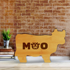 Moo 14.75 x 9.75" Cow Shape Cutting Board | Funny Kitchen Chopping Board