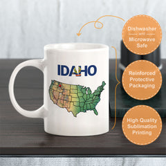 Designs ByLITA Idaho: Famous Potatoes 11oz Plastic or Ceramic Coffee Mug | State Pride Collection