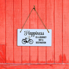 Happiness Is A Journey Not A Destination 5" x 10" Hanging Wall or Door Sign | Home Decor