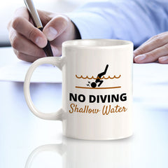 Designs ByLITA No Diving Shallow Water 11oz Plastic/Ceramic Coffee Mug