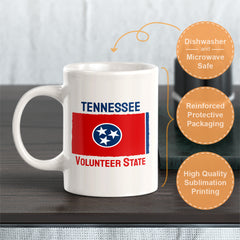 Designs ByLITA Tennessee: Volunteer State 11oz Plastic or Ceramic Coffee Mug| States Flag Collection Mug
