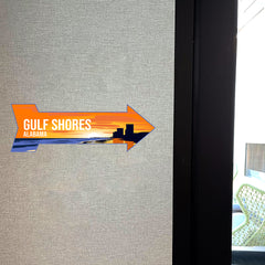 Arrow Shape Plus Gulf Shores, Alabama 12x4" Wall or Door Sign | Stylish Famous US Beach Souvenirs