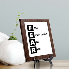 FEAR Decorative Wall Plaque | Motivational Home Decor