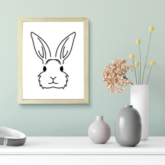 Designs ByLITA Bunny Outlined version, Wall Print Animals Art | Family Presents | Bedroom | Stylish Kindergarten Decor