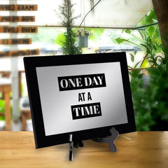 One Day At A Time Decorative Wall Plaque | Easel Mount Option | Inspirational Affirmation Wall Art