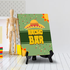 Signs ByLITA Nacho Bar Hat, Table Sign with Acrylic Stand (6x8“)