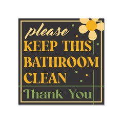 Square Plus Please Keep This Bathroom Clean Thank You Wall or Door Sign | Public Restrooms Signage