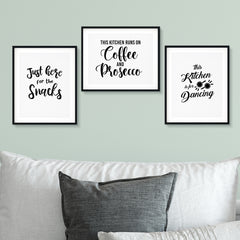 Fun Kitchen Decor Wall Art UNFRAMED Print (3 Pack)