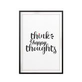 Think Happy Thoughts UNFRAMED Print Home Decor Wall Art